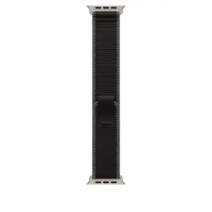 Apple Watch 49mm Loop:  Black/Charcoal Trail Loop - S/M - Natural Titanium Finish