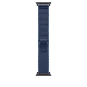 Apple Watch 49mm Loop:  Blue/Bright Blue Trail Loop - S/M - Black Titanium Finish