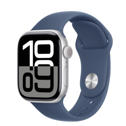 Pametni sat APPLE Watch S10 Cellular (42mm, Silver Alu Case with Denim Sport Band - S/M)