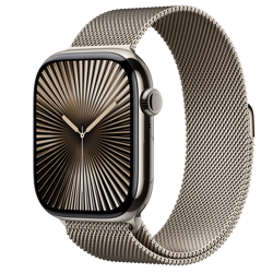 Apple Watch S10 Cellular 46mm Natural Titanium Case with Natural Milanese Loop - S/M