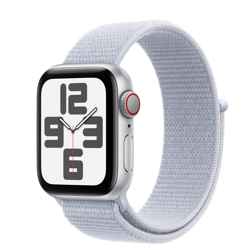 Apple Watch SE2 v3 Cellular 40mm Silver Alu Case with Blue Cloud Sport Loop