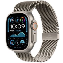 Pametni sat APPLE Watch Ultra2 v2 Cellular 49mm Natural Titanium Case s Natural Titanium Milanese Loop - S - MX4M3BS/A