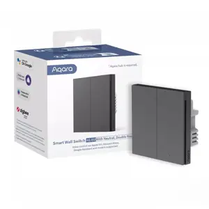 AQARA double wall switch H1 EU with neutral conductor, WS-EUK04 GRAY