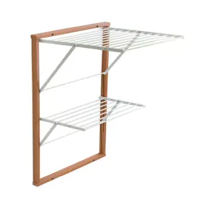 ARREDAMENTI KEVIN Wall-mounted drying rack - 64 x 67 cm, Brown