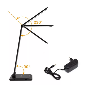 ASALITE dimmable LED table lamp 7W 450lm CCT wireless USB, black