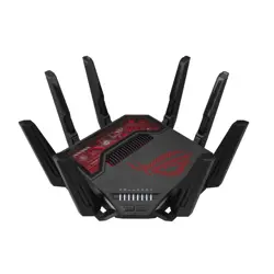 Router ASUS ROG Rapture GT-BE19000 (bežični, Multi-Gigabit Ethernet, Tri-band - 2.4 GHz / 5 GHz / 6 GHz, crna, Crvena)