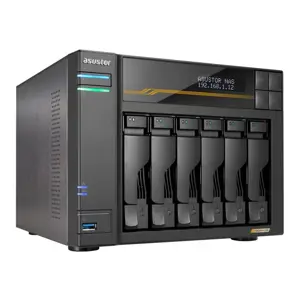 Asustor LOCKERSTOR 6 Gen3 (AS6806T) NAS Desktop AMD Ryzen V3C14 16 GB DDR5 ADM Black