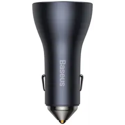 Auto punjač BASEUS, CGJP010013, Triple, 65W, 1xUSB-A, 2xUSB-C, Dark Grey