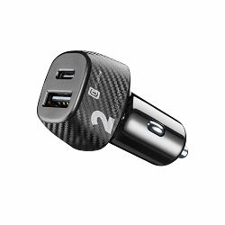 Auto punjač CELLULARLINE Multipower 2 FAST+/ USB-A / USB-C, 32W