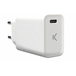 Auto punjač KSIX, USB-C 18W bijeli
