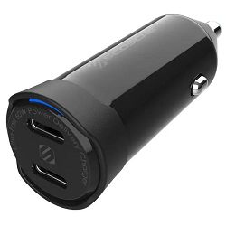 Auto punjač SCOSCHE dual port 60W, USB-C