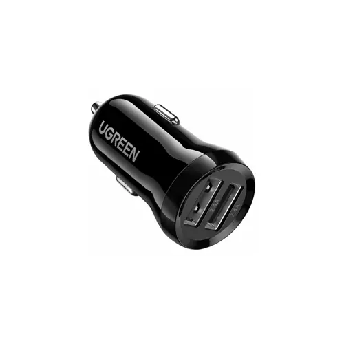 Auto punjač UGREEN, 24W, Dual USB-A, crni