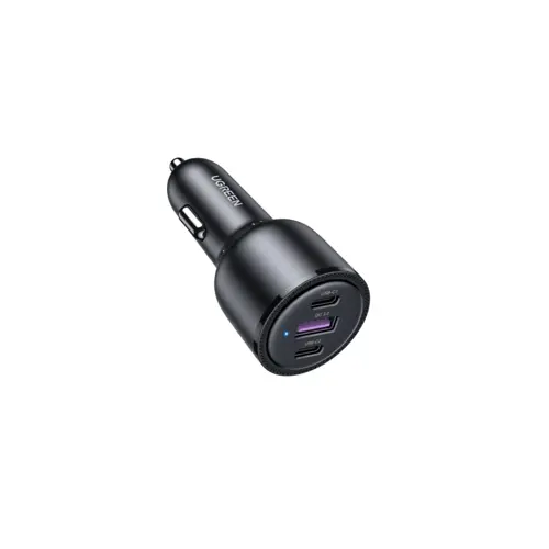 Auto punjač UGREEN, 69W, 2xUSB-C PD+USB-A, sivi