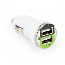 Auto punjač USB SBOX CC-221 / 2 ulaza - 2.1A bijeli
