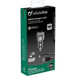 Auto punjač za mobitel CELLULARLINE za HUAWEI 3A/18W