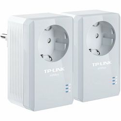 AV500 Powerline Adapter with AC Pass Through Starter Kit, 500Mbps Powerline Datarate, 1 Fast Ethernet port, HomePlug AV, Green Powerline, Plug and Play, Twin Pack