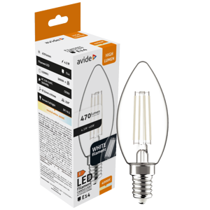 Avide Žarulja, LED 4.5W, E14, 4000K, 230V AC, bijela svjetlost - White Filament Candle 4.5W E14