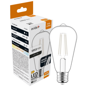 Avide Žarulja, LED 8.9W, E27, 4000K, 230V AC, bijela svjetlost - White Filament ST64 8.5W E27