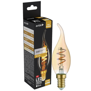 Avide Žarulja,LED 3W,E14,2700K,230V AC,topla bijela svjetlost - Soft Filament Candle Flame 3W E14