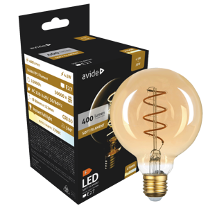 Avide Žarulja,LED,4.5W,E14,2700K,230V AC,topla bijela svjetlost - Soft Filament G80 4.5W E27