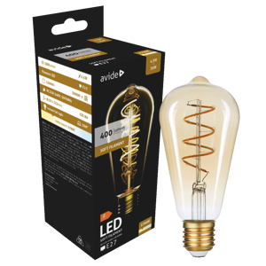 Avide Žarulja,LED,4.5W,E27,2700K,230V AC,topla bijela svjetlost - Soft Filament ST58 4.5W E27
