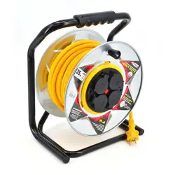 AW EXTENSION CABLE DRUM METAL 30m 3x2.5mmYELLOW HEAVY DUTY 16A / 3680W / IP44