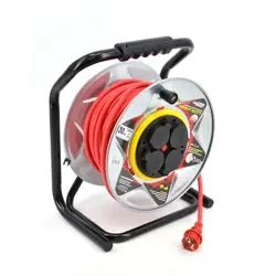 AW EXTENSION CABLE DRUM METAL 50m 3x1.5mm RED HEAVY DUTY 16A / 3680W / IP44