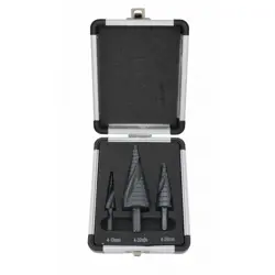Set svrdla za bušenje AWTOOLS (3 komada, 4-12 4-20 4-32mm, AICrN) (Crna, Plastična kutija)