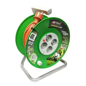 AWTOOLS GARDEN LINE EXTENSION CORD DRUM 25m 3x1mm 10A/2300W
