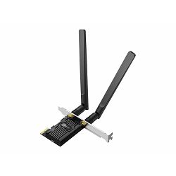 AX1800 Dual Band Wi-Fi 6 Bluetooth 5.2 PCI Express AdapterSPEED: 1201 Mbps at 5 GHz + 574 Mbps at 2.4 GHzSPEC: 2× High Gain External AntennasFEATURE: MU-MIMO, OFDMA, WPA3, Bluetooth 5.2