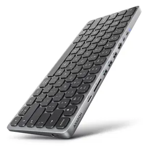 Axagon HMC-KB-US laptop dock/port replicator Wired USB 3.2 Gen 1 (3.1 Gen 1) Type-C Grey
