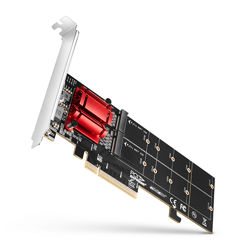 PCIe Adapter AXAGON PCEM2-ND (za dva M.2 NVMe SSD, PCIe 3.0 x4)
