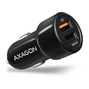 AXAGON PWC-QC5 car charger Smart 5V 2,4A + QC3.0, 30W crni