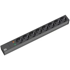 Bachmann 19'' 2m 8x Schuko H05VV-F 3G 1.50mm² power extension 8 AC outlet(s) Black