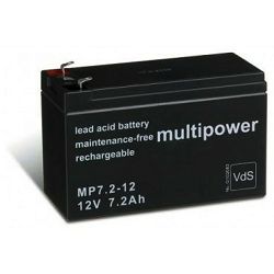 Baterija akumulatorska MULTIPOWER 12V 7,2 Ah F6,3 151x65x94 mm