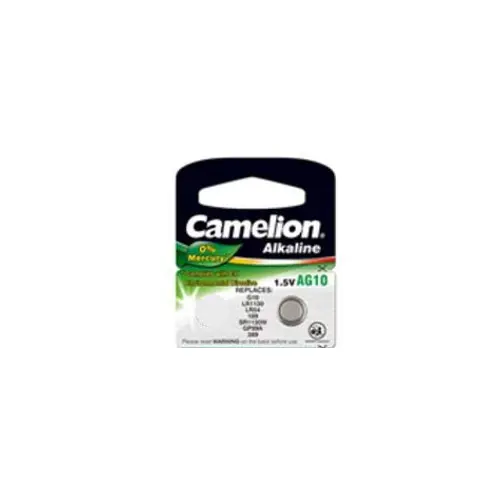 Baterija alkalna 1,5V AG10, LR54, bez žive, 1 kom, Camelion
