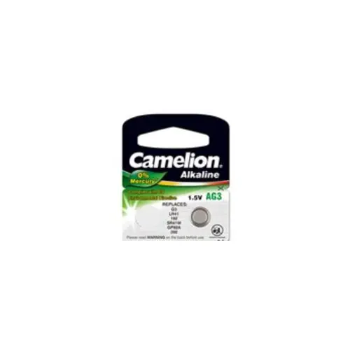 Baterija alkalna 1,5V AG3, LR41, bez žive, 1 kom, Camelion