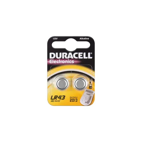 Baterija alkalna LR43 - 2 komada (AG12, LR1142, V12GA, 1176A),Duracell