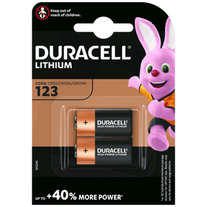 Baterija DURACELL CR123A, litij, 3V, blister 2 kom