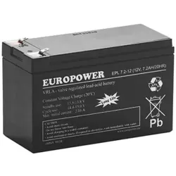 Baterija EUROPOWER EPL series 12V 7.2Ah T1 (kapacitet 7.2Ah, napon 12V)