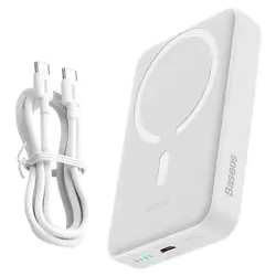 Baterija prijenosna BASEUS Magnetic Mini 10000mAh, 30W, Wireless, MagSafe, White, PPCX110202