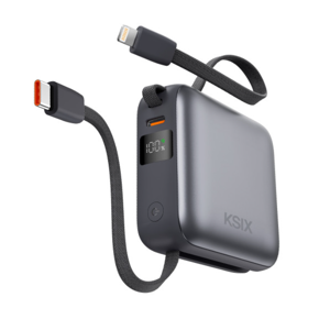 Baterija prijenosna KSIX 10 000 mAh, 22.5W ultra brzo punjenje,USB-C + lightning