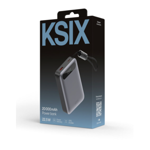 Baterija prijenosna KSIX 20 000 mAh, 22.5W ultra brzo punjenje, USB-C + USB-A