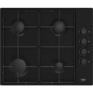 Beko HIBG64120SB 60cm Gas Hob with Side Knob Controls