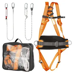 Belay set s pojasom i amortizerom (crna, otporan na habanje, lagan za nošenje)