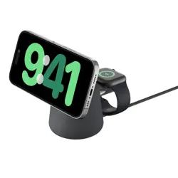 Belkin BOOST CHARGE PRO 2-in-1 Wireless Charging Dock with MagSafe 15W - Charcoal