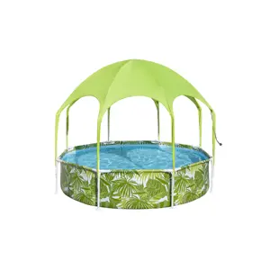 Bestway Splash-in-Shade Round Above Ground Pool with UV Careful Sunshade