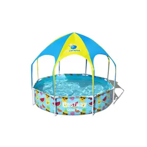Bestway Steel Pro 2.44m x 51cm Splash-in-shade Play Pool, Orange/Yellow
