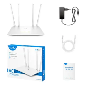 Bežični ruter CUDY WR1200 (brzi Ethernet, dvostruka frekvencija 2.4 GHz / 5 GHz, bijela)