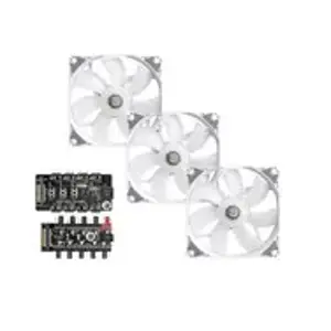 Bitspower Notos RGB PWM Fan, 120mm - White, 3-Pack
